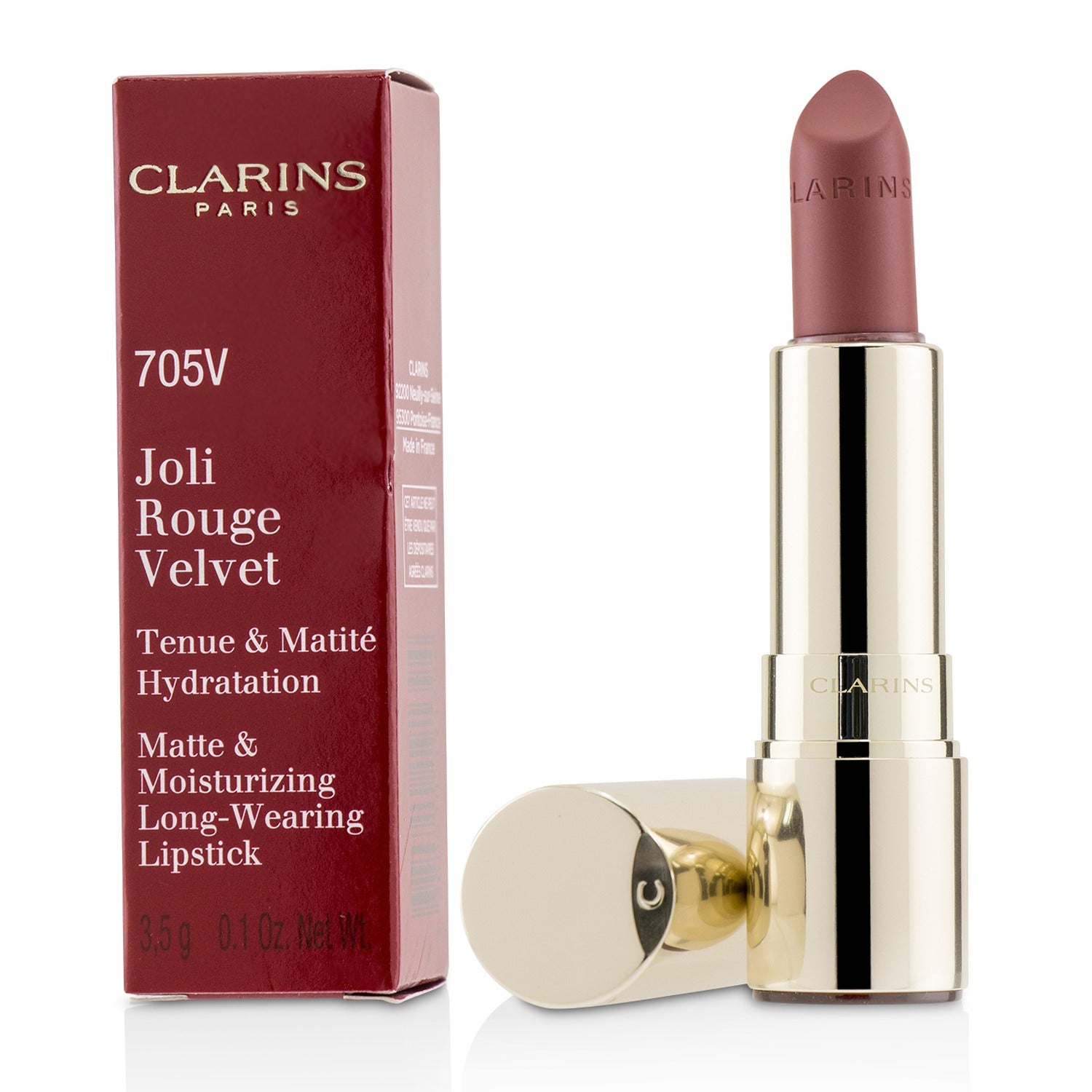 Clarins/クラランス+ジョリ ルージュ ヴェルヴェット (マット & モイスチャライジング ロング ウェアリング リップスティック)+3.5g/0.1oz+# 705V Soft Berry ブランドコスメ